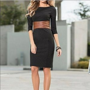 US size 2 Venus dress with faux leather accent.